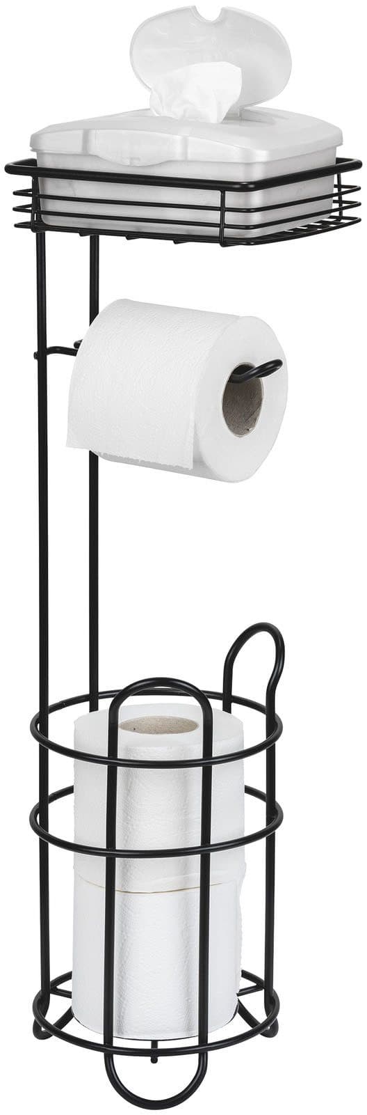 Wenko Toilettenpapierhalter mit Ablage | Schwarz