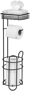 Wenko Toilettenpapierhalter mit Ablage | Schwarz