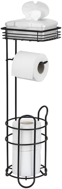 Wenko Toilettenpapierhalter mit Ablage | Schwarz
