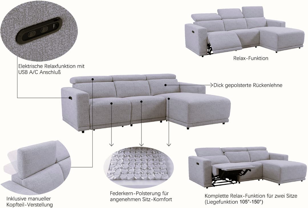 OTTO home Ecksofa LEOON L-Form | Beige