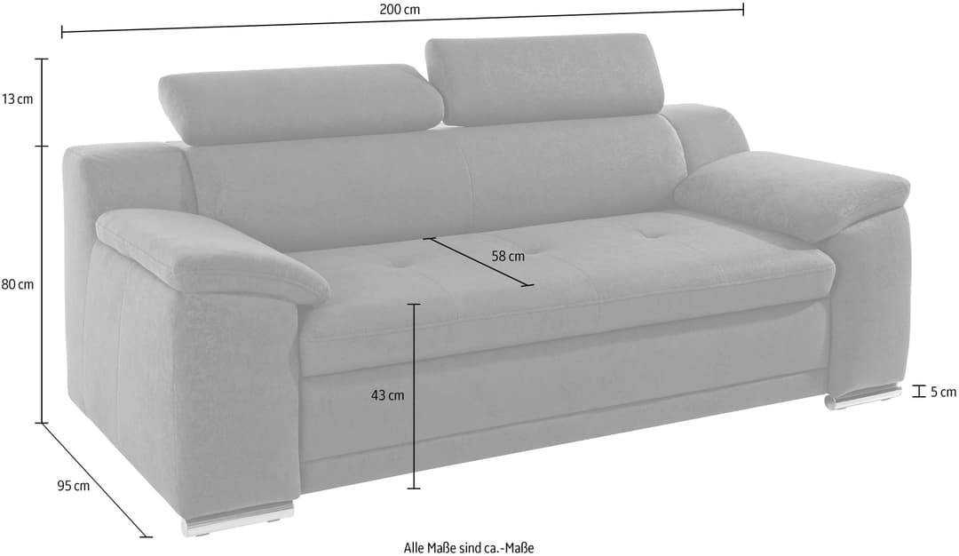 sit&more 3-Sitzer Andiamo | Grau