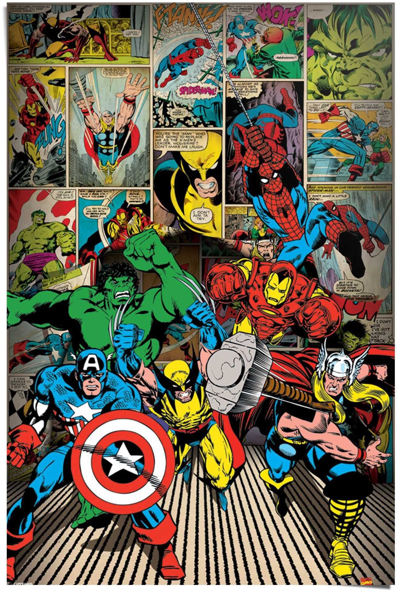 Reinders! Poster Marvel Helden | Mehrfarbig