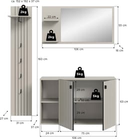 Home affaire Garderoben-Set TATIO | Beige