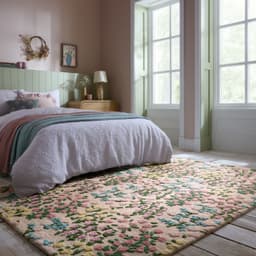 FLAIR RUGS Emilia Floral Wollteppich | Beige