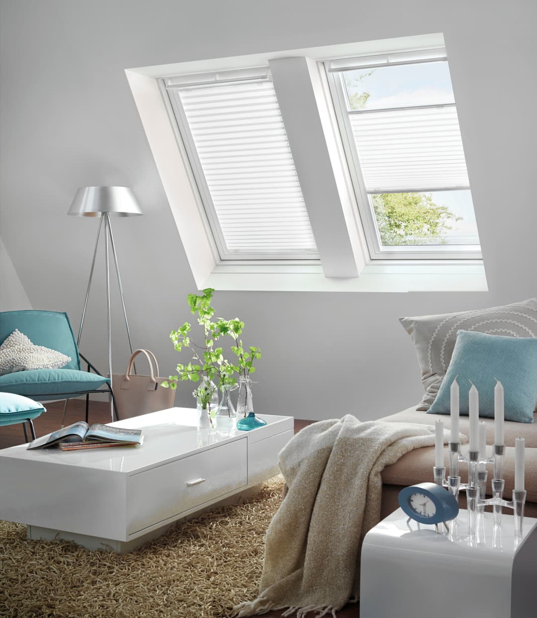 GARDINIA Dachfensterplissee | Weiß