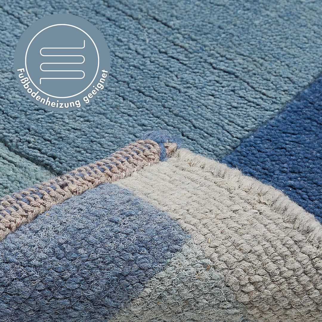 LUXOR living Wollteppich India | Blau