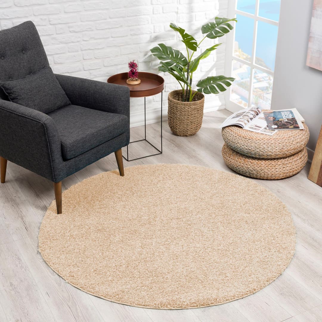 Sanat Hochflor-Teppich LOCA | Beige