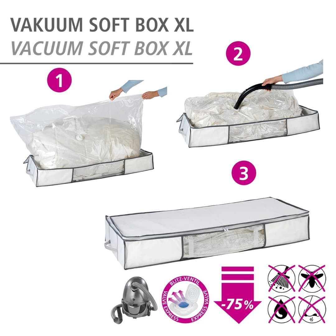 Wenko Vakuum Soft Box XL | Transparent
