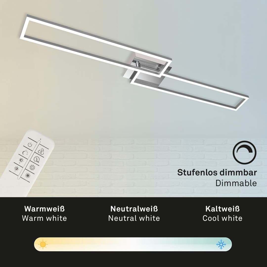 Briloner Leuchten LED Deckenleuchte FRAME 3145018 | Silber