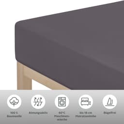 OTTO home Spannbettlaken PHYSALIS | Grau