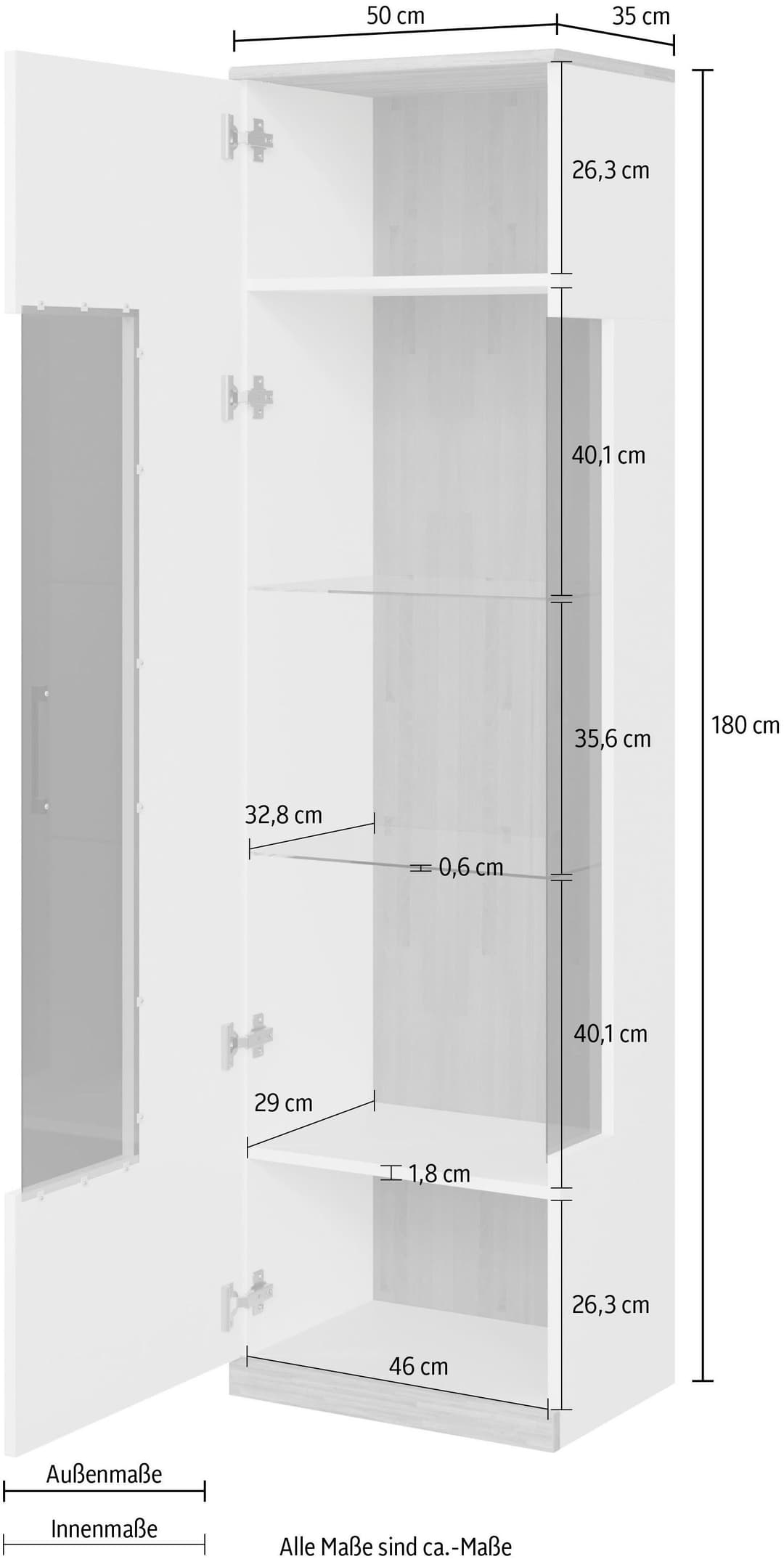 OTTO home Vitrine Ribe | Weiß