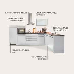 BASIC by Balculina Winkelküche Jazz | Weiß
