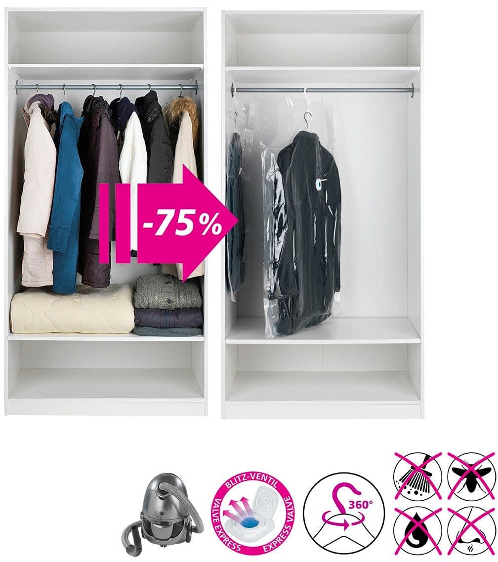 Wenko Kleidersack Vakuum L & XL Set | Transparent