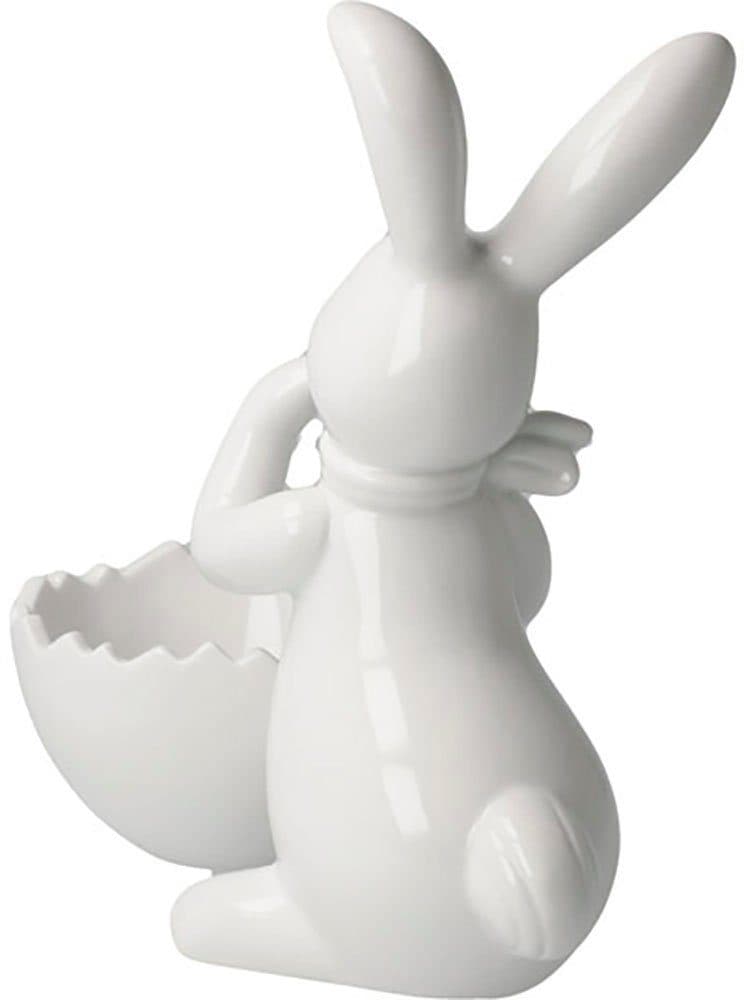 Goebel Osterhase Figur Hase mit Schale Snow White - Cute Girl | Weiß