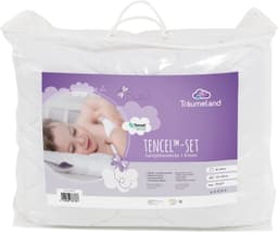 Träumeland Kinderbettdecke + Kopfkissen TENCELTM | Weiß