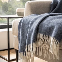 bugatti Plaid Merinowolle & Cashmere | Blau