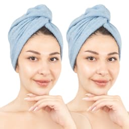 HAMMETEX Turban-Handtuch 2er Set | Blau