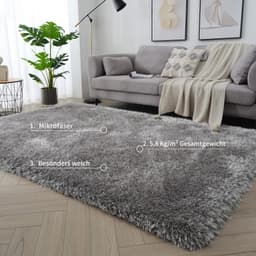 OTTO home Hochflor-Teppich Micro exclusiv | Grau