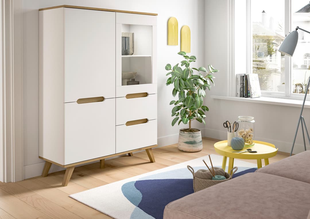 Home affaire Highboard Alesund | Weiß