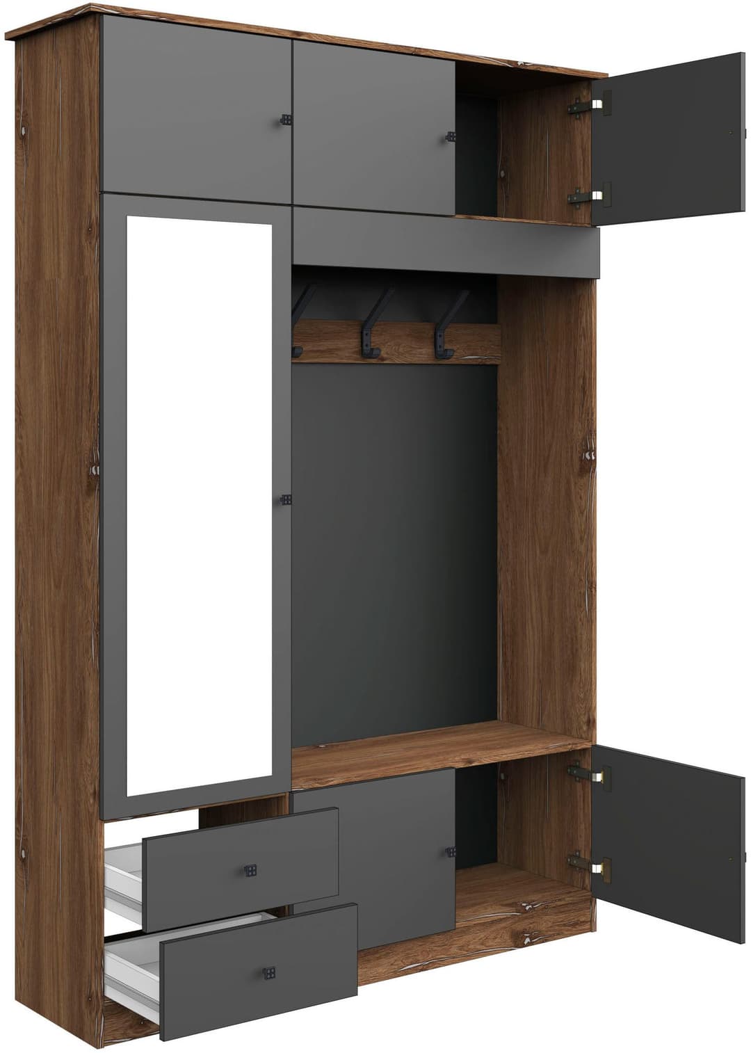 borchardt Möbel Garderobenschrank Kompakta Höhe 202 cm | Holztöne