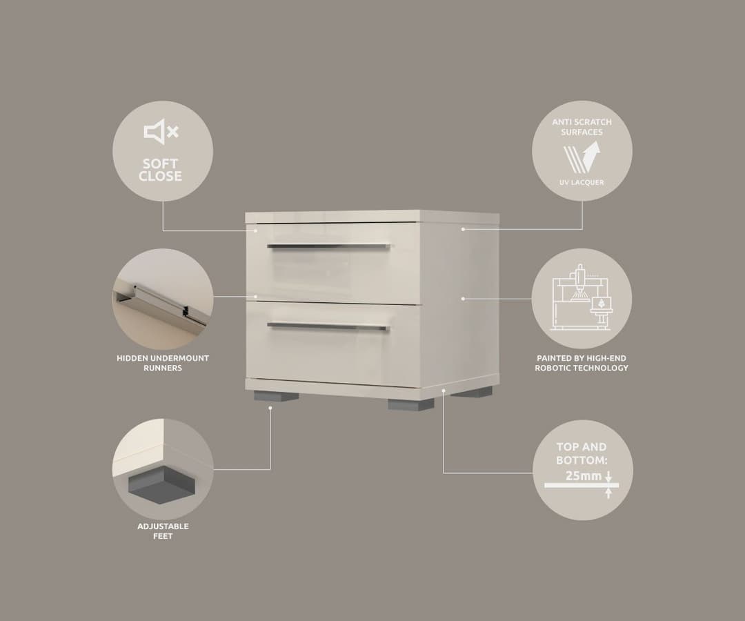 OTTO home Nachtkommode Piano | Beige