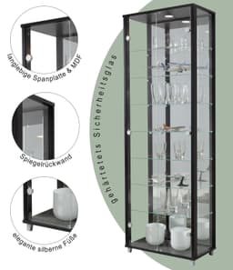 fif möbel Vitrine OPTIMA | Schwarz