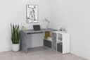 FMD Eckschreibtisch Lexo | Grau