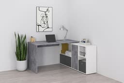 FMD Eckschreibtisch Lexo | Grau