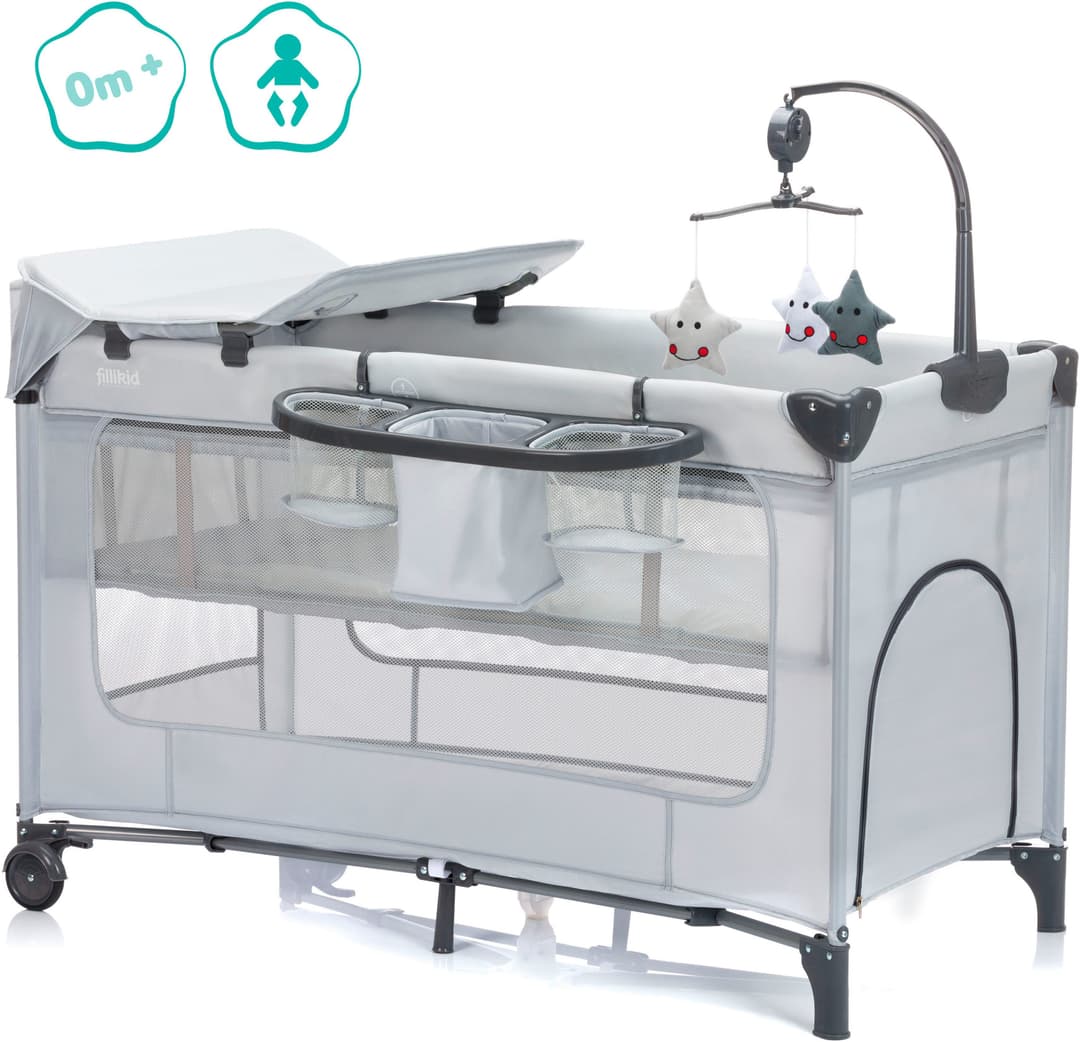 Fillikid Baby-Reisebett Capri | Grau