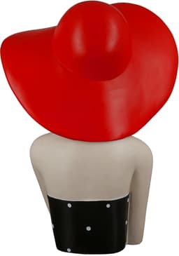GILDE Dekofigur Lady mit rotem Hut | Rot