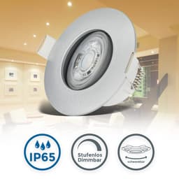B.K.Licht LED Einbauleuchte 5er Set | Silber