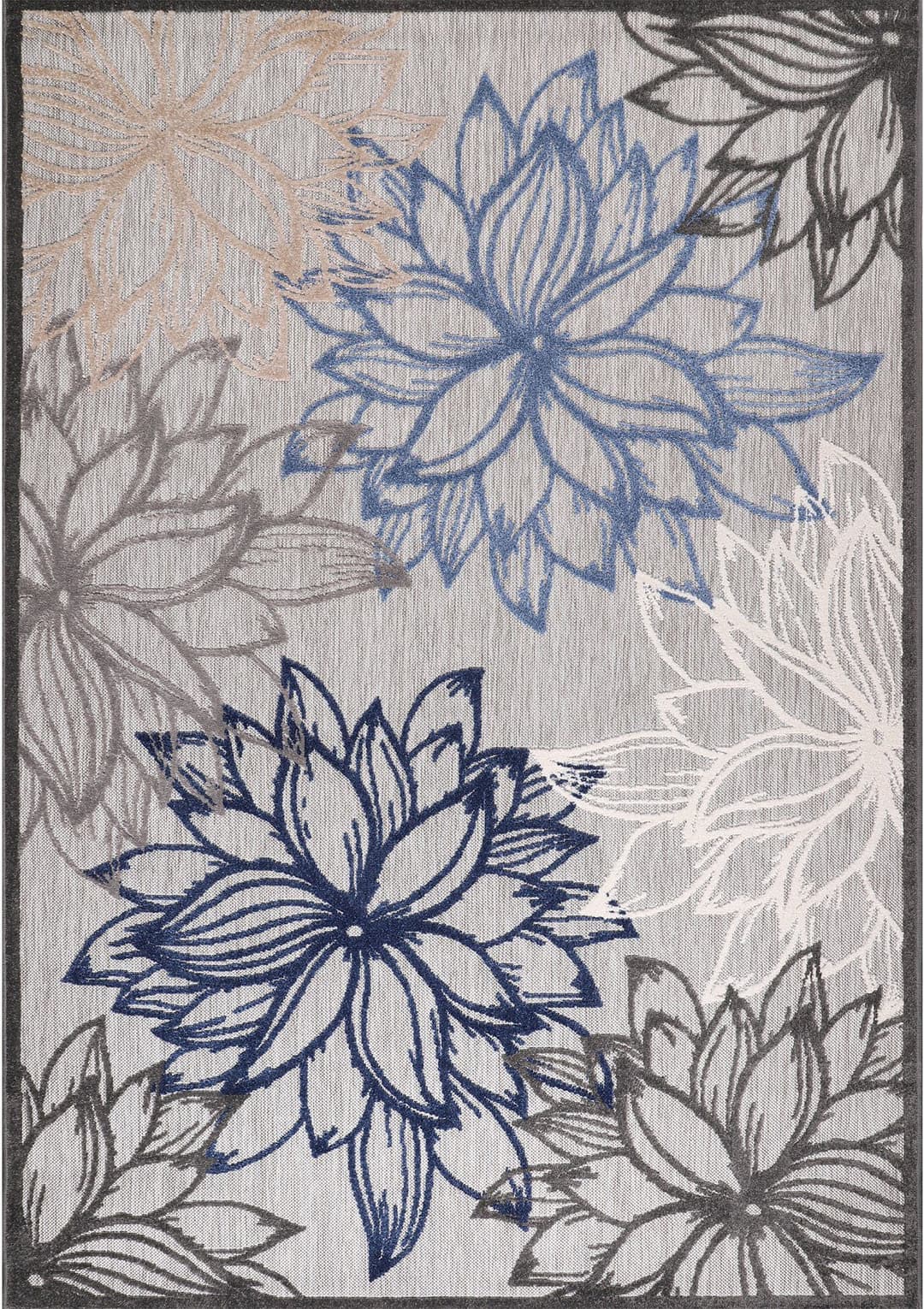Sanat Teppich Floral 2 Outdoor | Grau