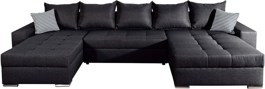 COLLECTION AB Wohnlandschaft Josy XXL U-Form | Schwarz