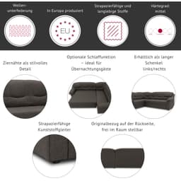 DOMO collection Ecksofa Montana | Schwarz