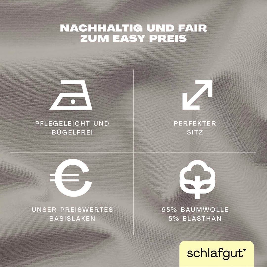 Schlafgut Spannbettlaken EASY JERSEY ELASTHAN | Beige