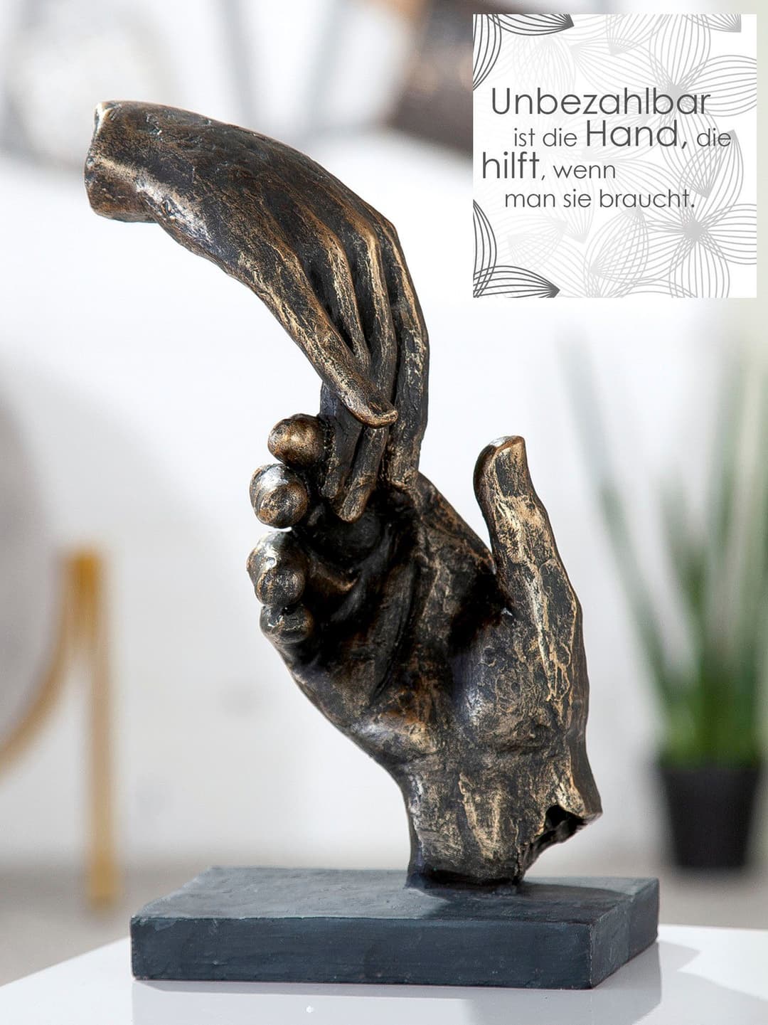 Casablanca by Gilde Dekofigur Skulptur Two hands | Braun