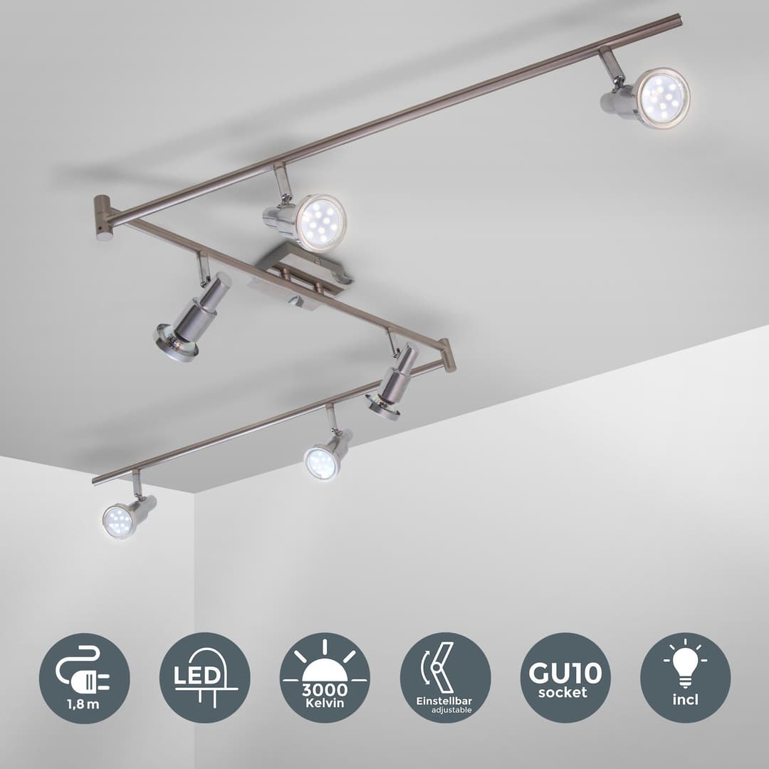 B.K.Licht LED Deckenspots | Grau