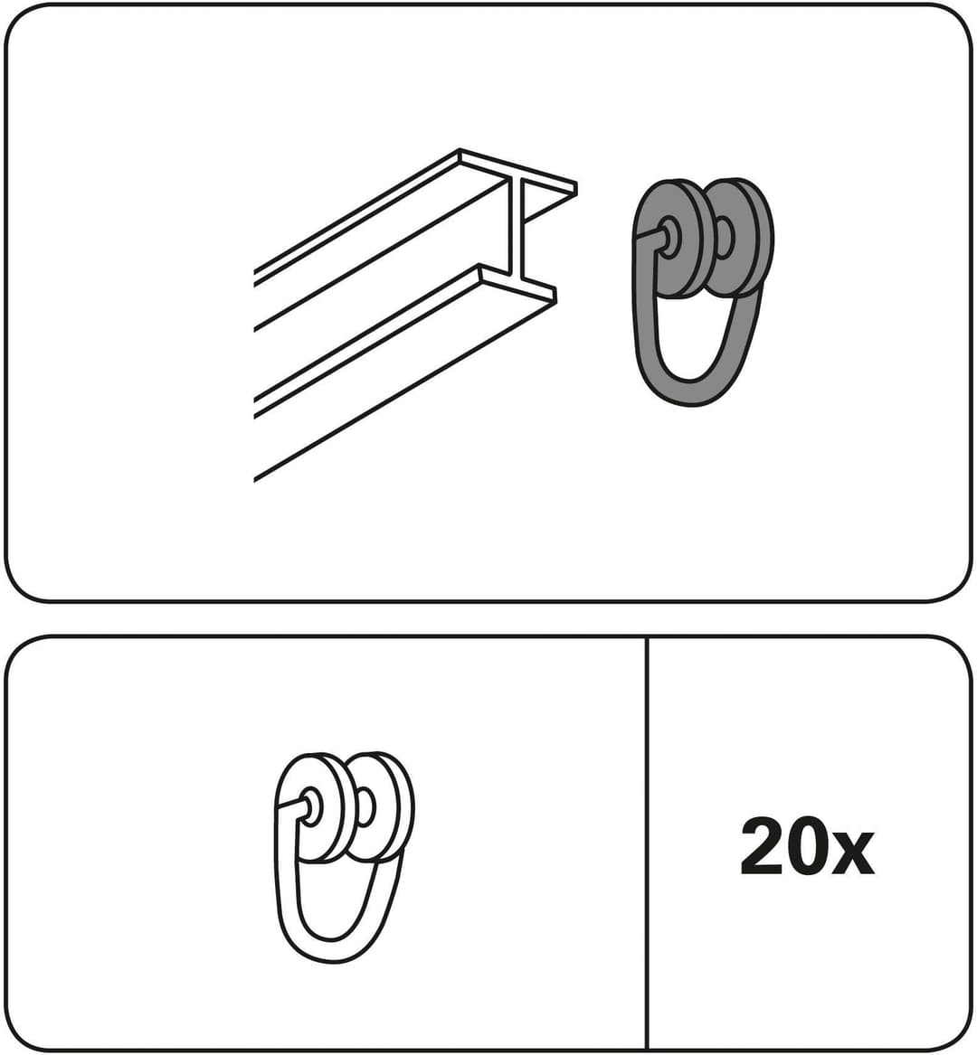 GARDINIA Gardinenring T-Tollringe | Silber