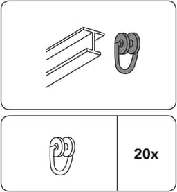 GARDINIA Gardinenring T-Tollringe | Silber