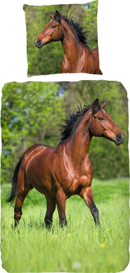 good morning Kinderbettwäsche Running horse | Grün