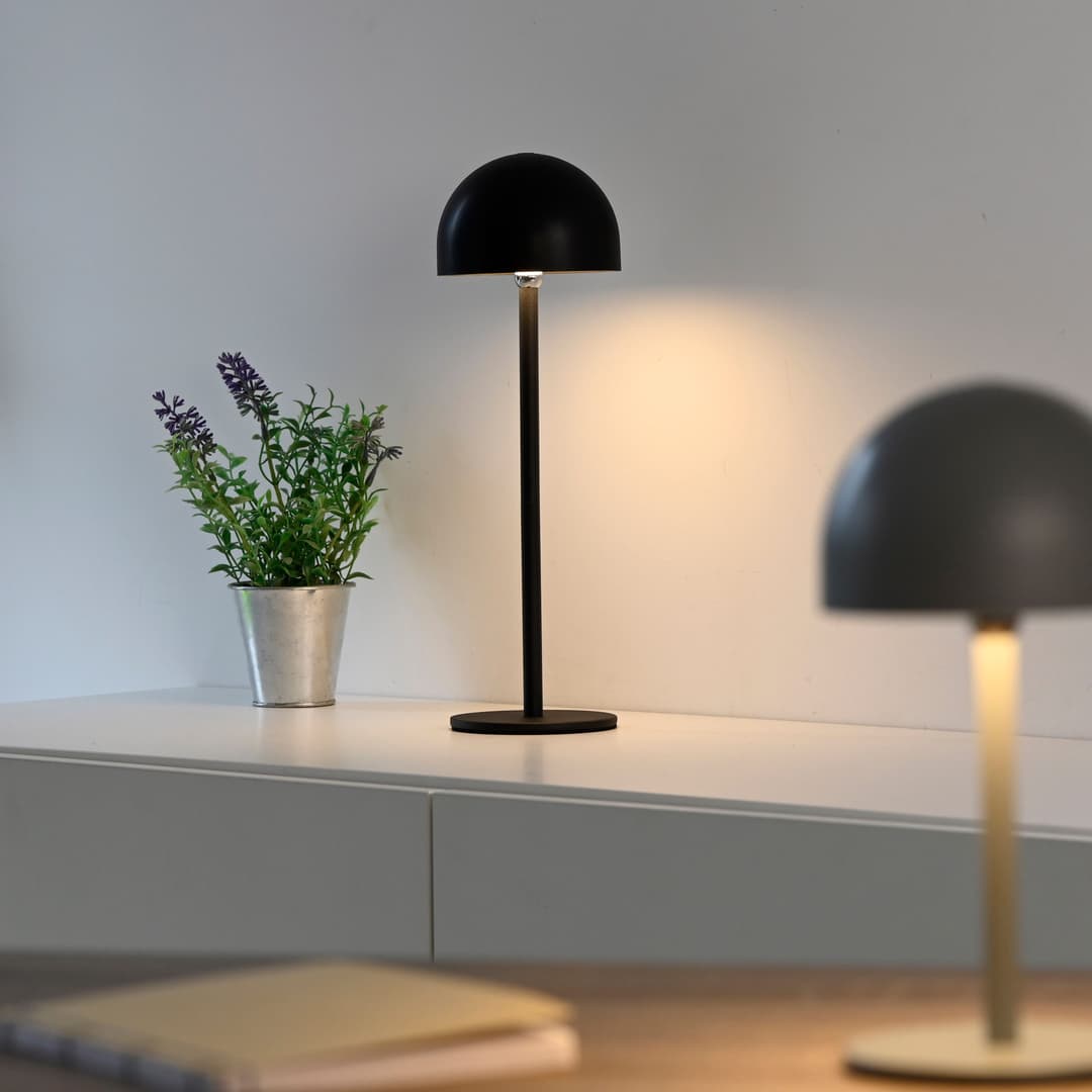 OTTO home Tischleuchte Akku Tischlampe Gerrin | Schwarz
