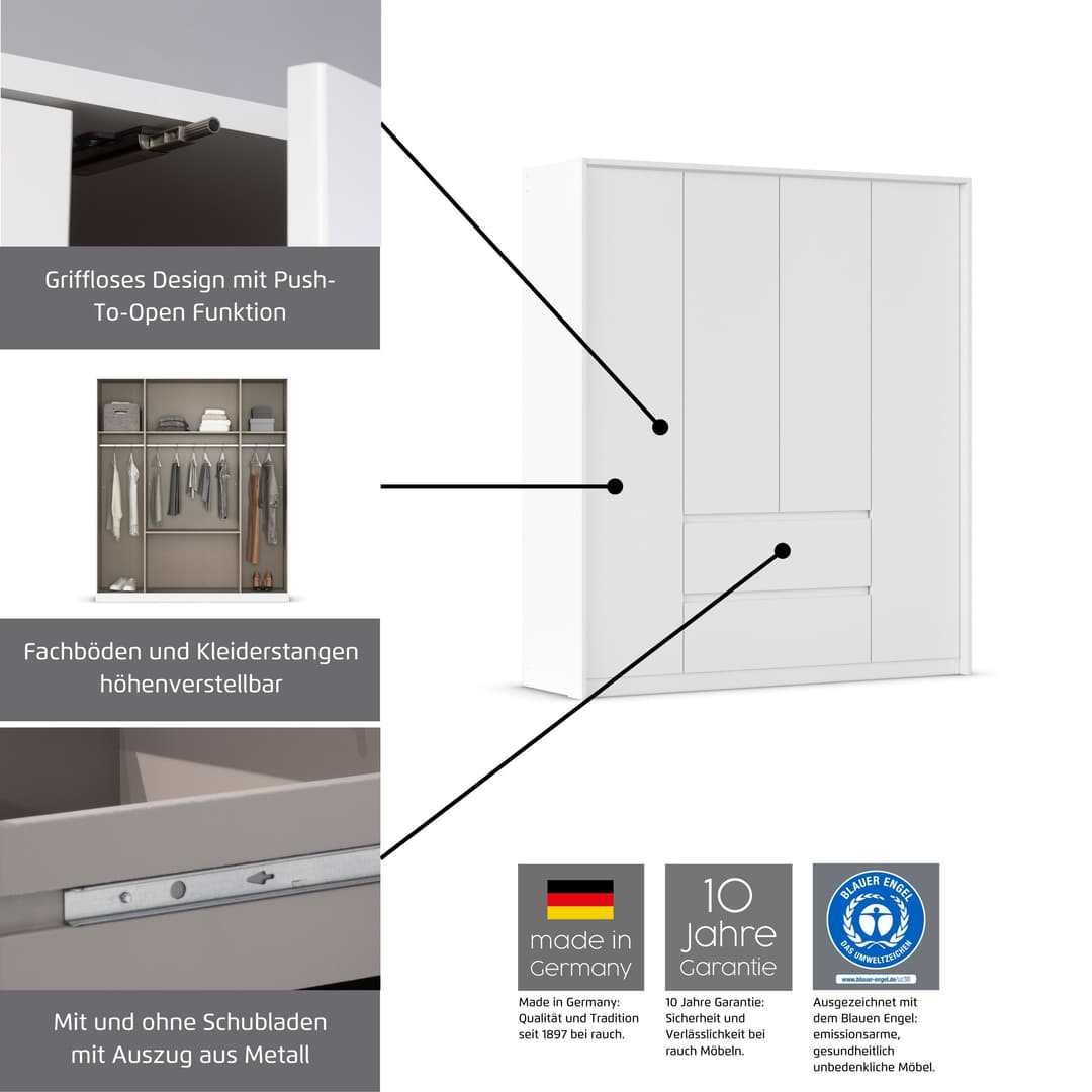 rauch Drehtürenschrank MAINZ | Grau