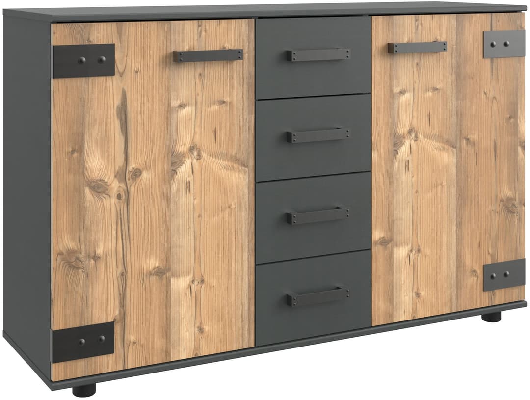 Wimex Kombikommode Stockholm Sideboard Kommodenschrank | Grau