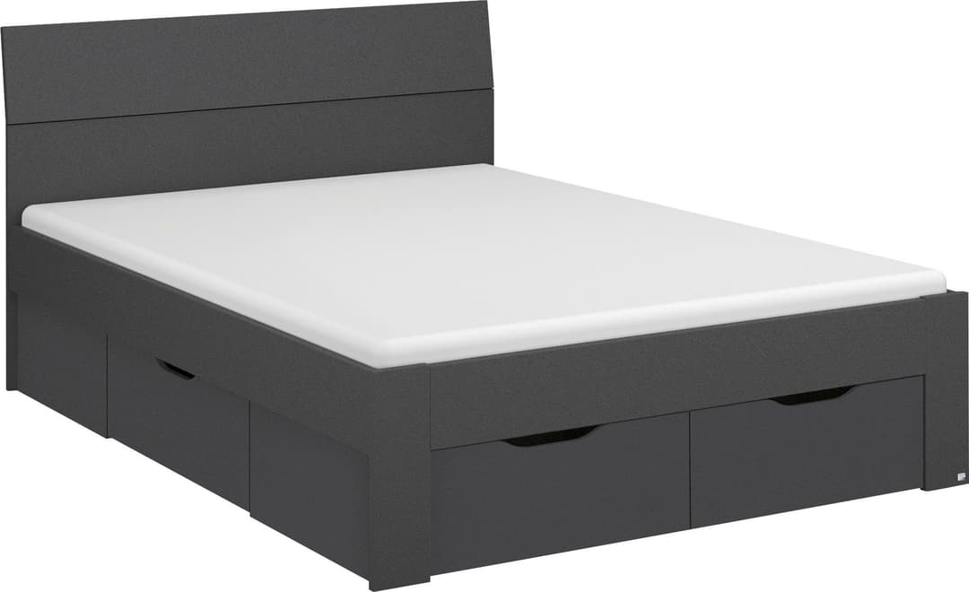 rauch Bett Einzelbett Doppelbett Stauraum FLEXX | Grau