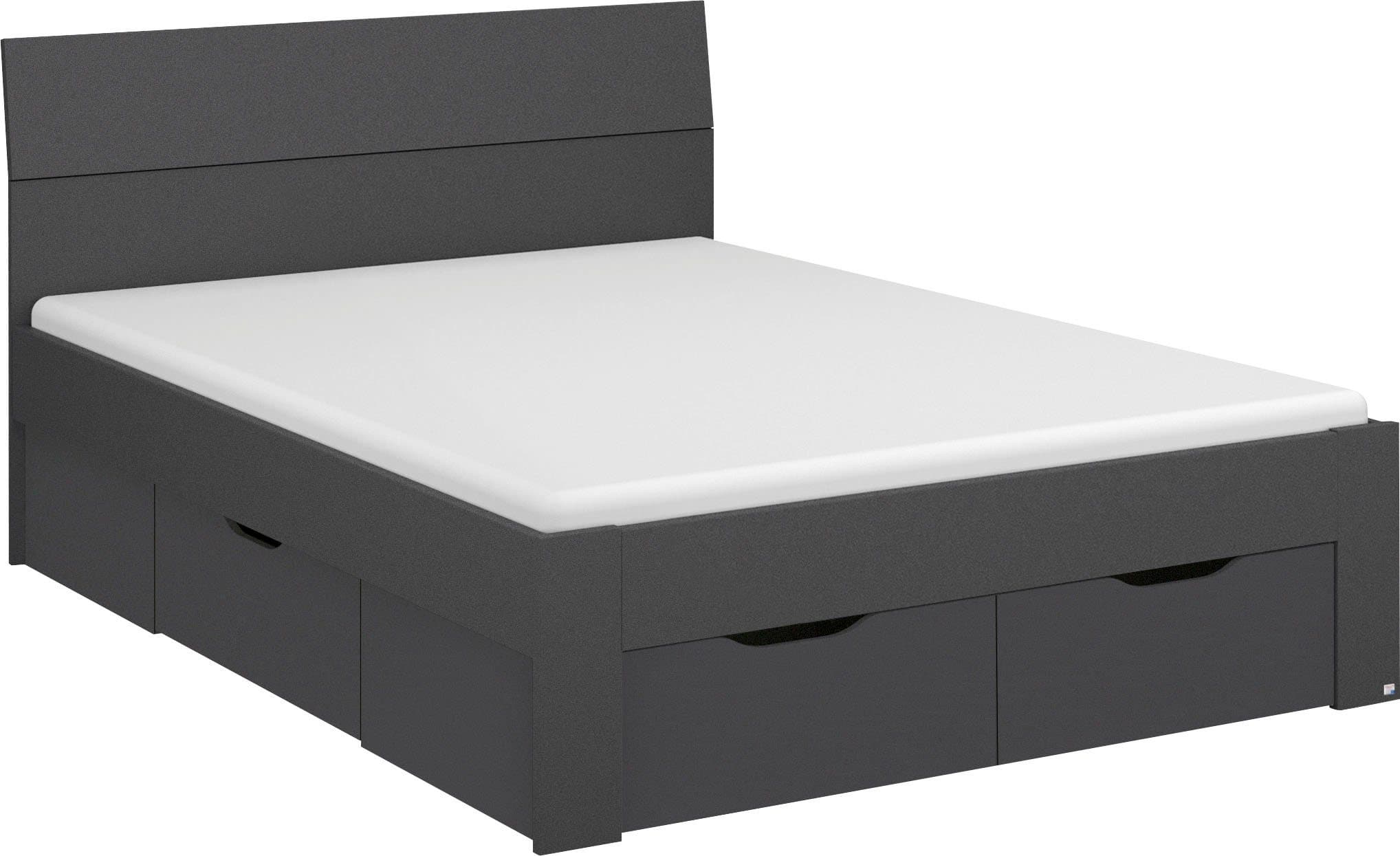 rauch Bett Einzelbett Doppelbett Stauraum FLEXX | Grau