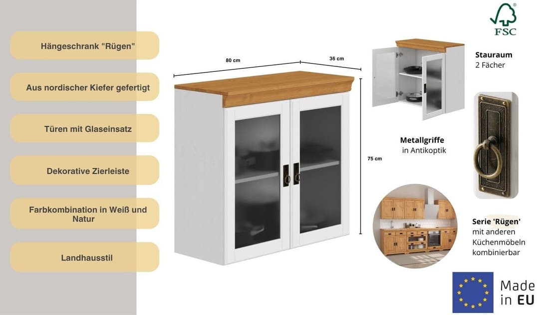 OTTO home Hängeschrank Rügen | Mehrfarbig