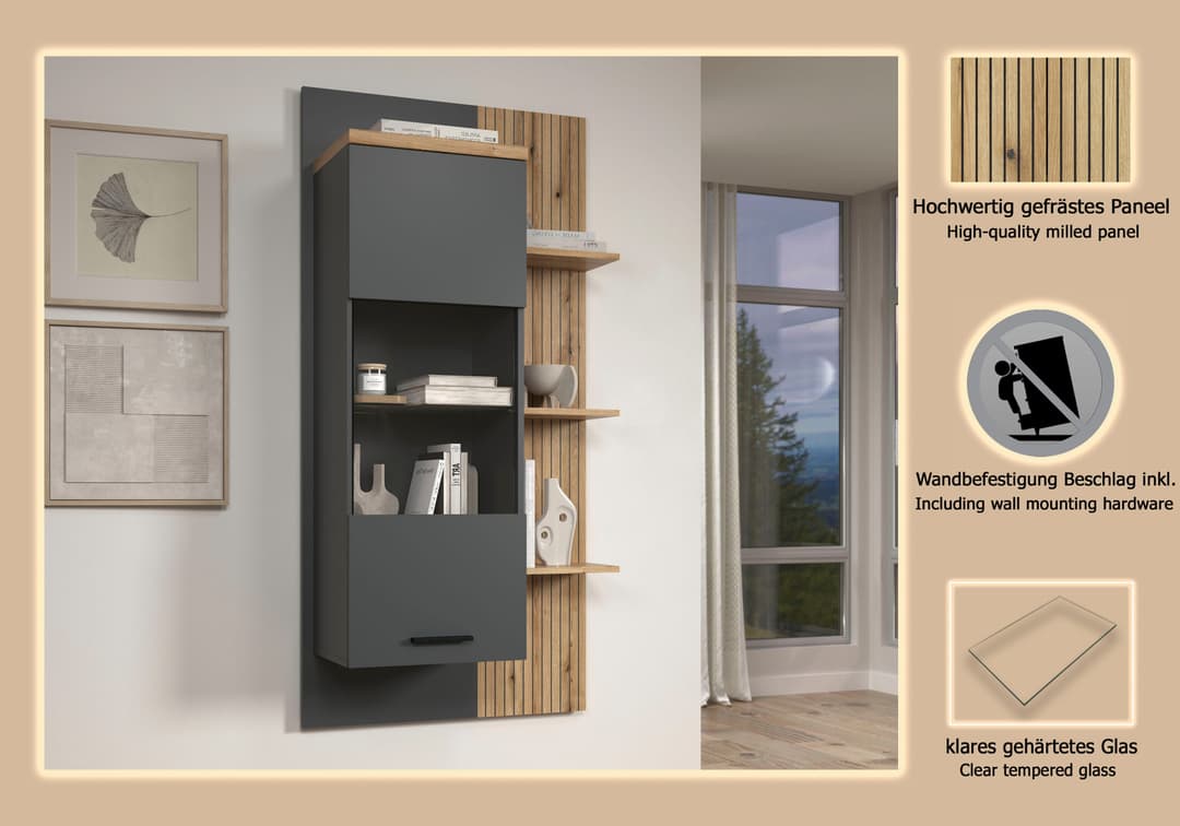 Home affaire Hängevitrine Bajo | Braun