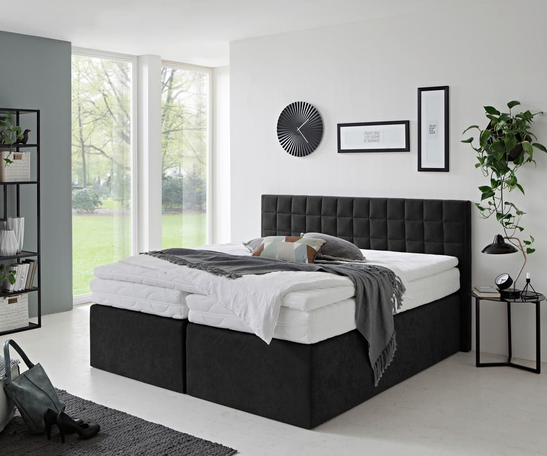 Westfalia Schlafkomfort Boxspringbett Dublin | Schwarz