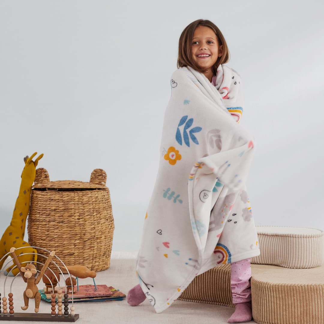 s.Oliver Junior Einhorn Flanellfleecedecke | Mehrfarbig