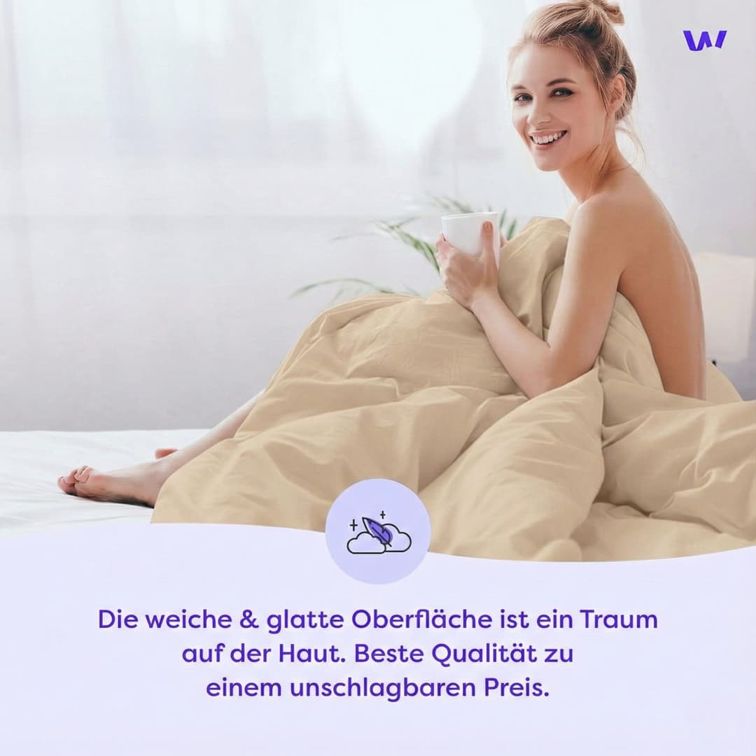 Wolkenfeld Bettwäsche Renforcé | Beige